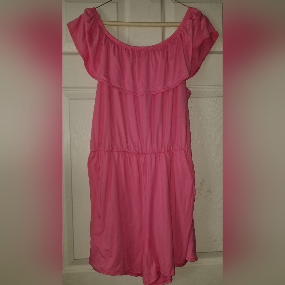 Pink Off-Shoulder Romper